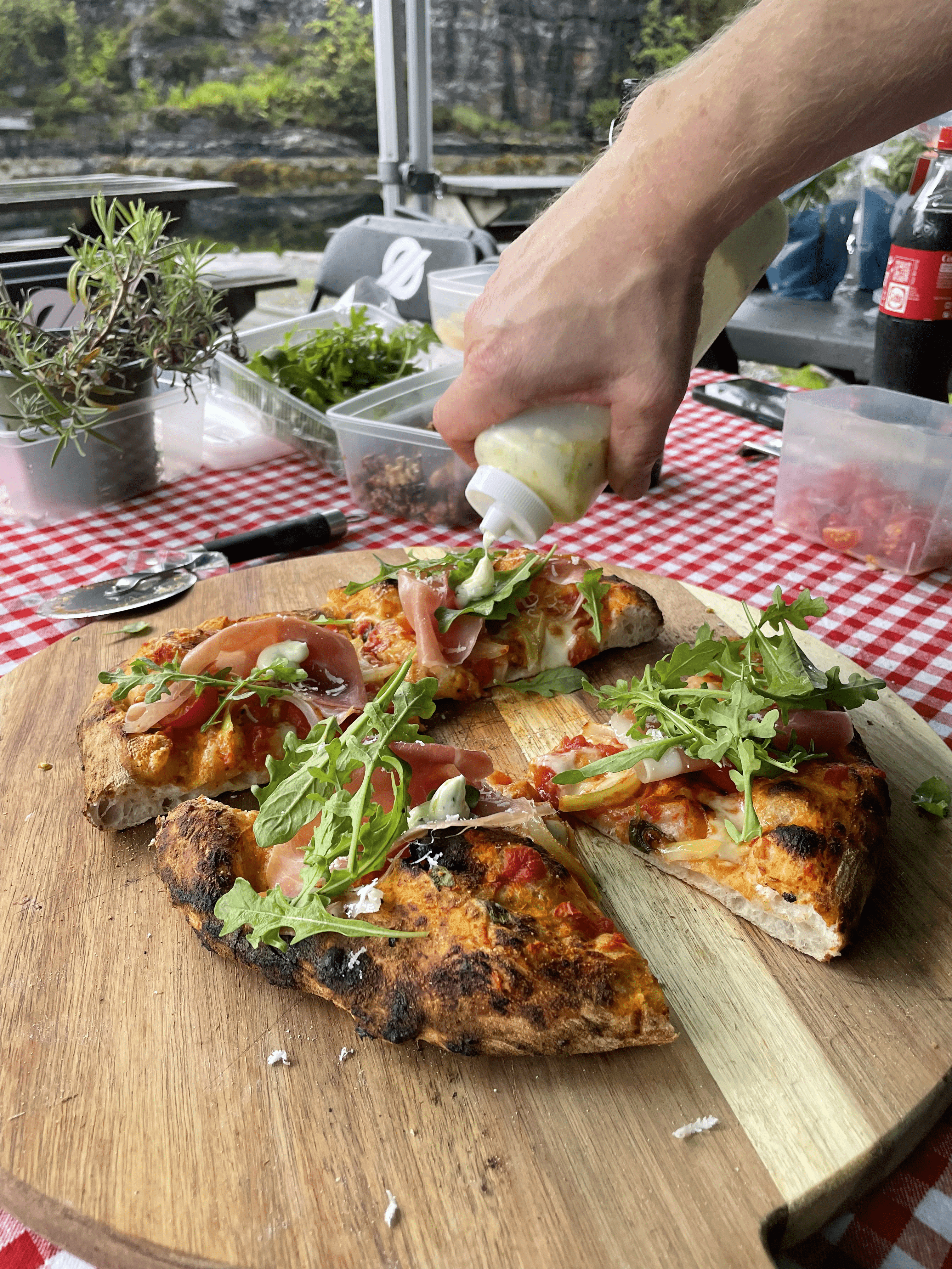 Siste finish på pizzaen